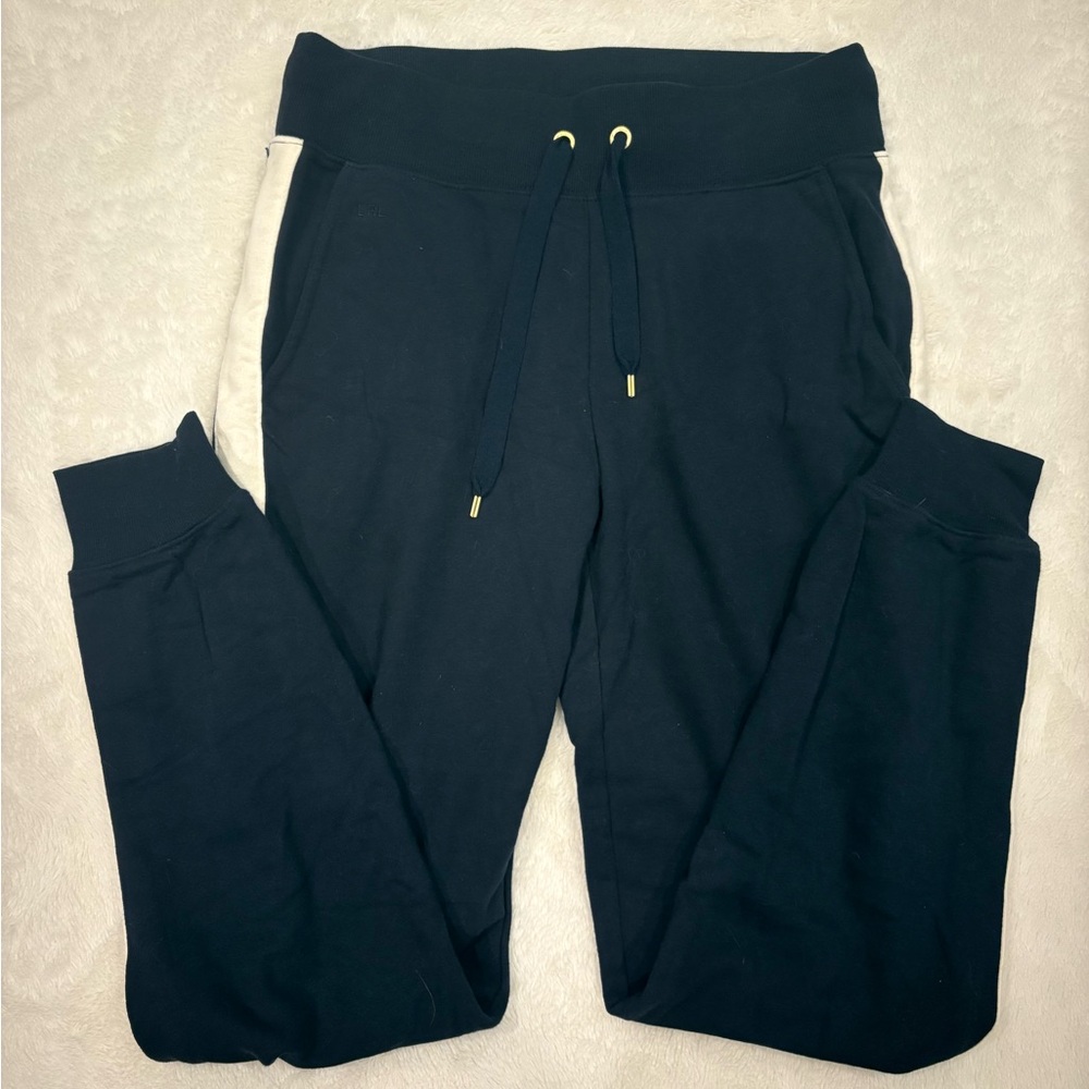 NWT Navy Ralph Lauren Jogger Pants with Cream Accents